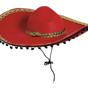 FIESTAS GUIRCA Sombrero Rojo Mexicano en Fieltro día de Muertos